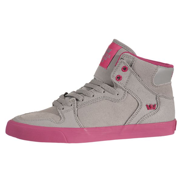 Supra Womens Vaider High Top Shoes - Grey Pink | Canada E4654-9N37